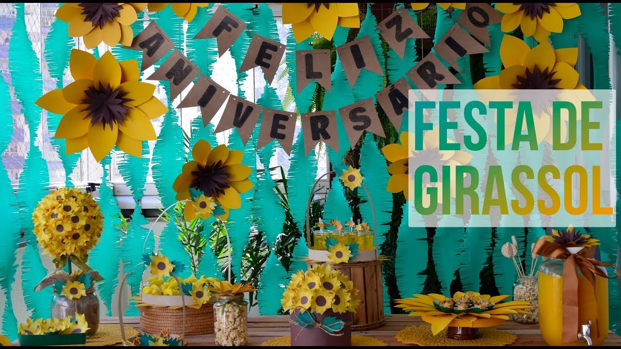 Decoração de Festa Girassol (6) Faça você mesma DIY
