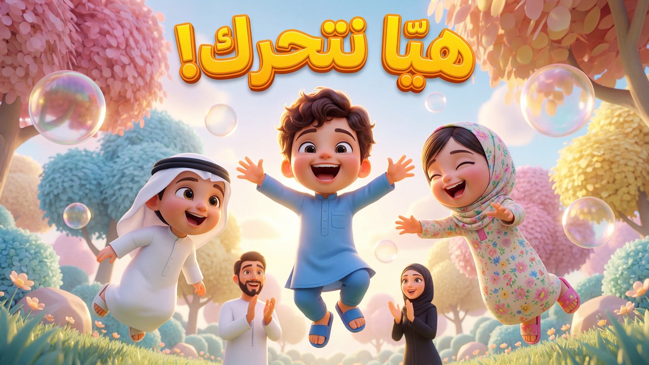 هيا نتحرك ونلعب! أغنية حركية للأطفال 👨‍👩‍👧‍👦 | Move & Play Family Song | Arabic Kids Song