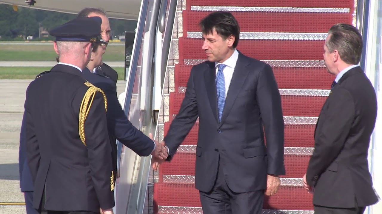 L'arrivo del Presidente Conte a Washington