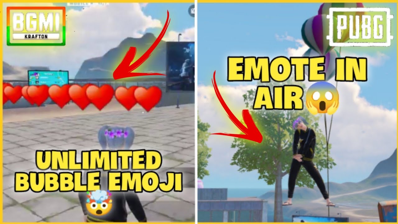 PUBG MOBILE New Cheer Park Tricks | Use Emote While Running | Unlimited Bubble Emoji Trick