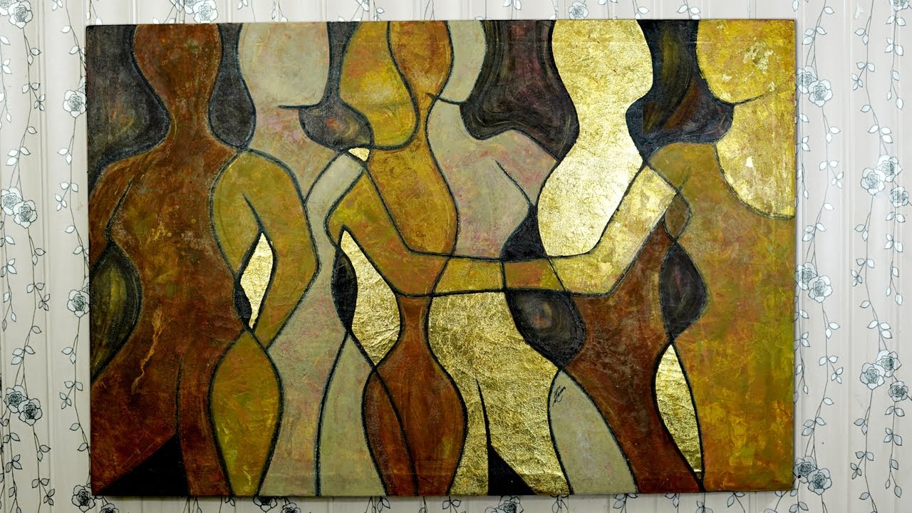 Desire for Gold: Step By Step Painting Guide / Abstract Acrylic Painting