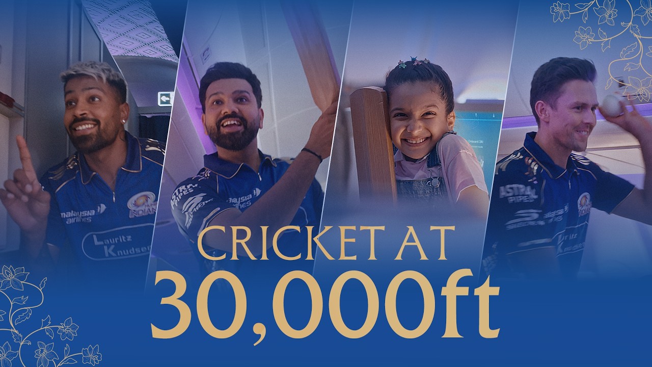Крикет на высоте 30 000 футов | Malaysia Airlines x Mumbai Indians ✈️🏏