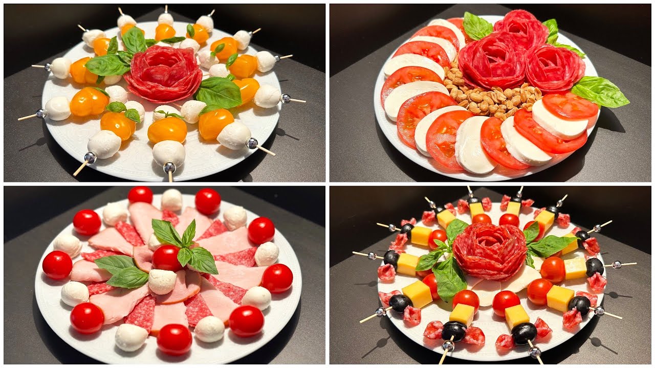 ЗАКУСОЧНАЯ ТАРЕЛКА для ваших гостей! 4 варианта красивой подачи сыров и мяса на праздник!