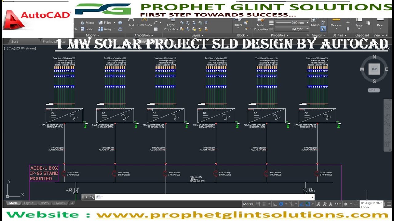 1MW Solar Project SLD Design by AutoCAD | AUTOCAD | 1MW SLD | 1 MW Project |  Solar project SLD