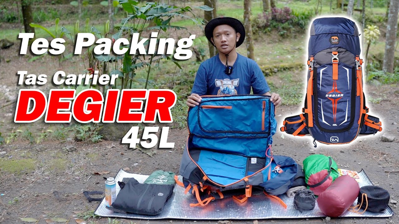 Tes seberapa muat Tas Carrier DEGIER 45L Zarventure