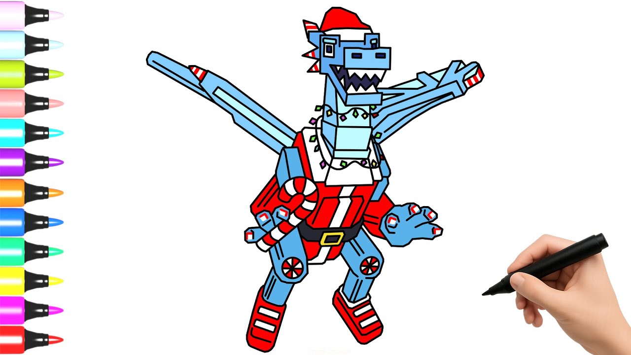 Como Dibujar a ICE DRAGON -  CHRISTMAS DRAGON -  Steal a Brainrot ROBLOX