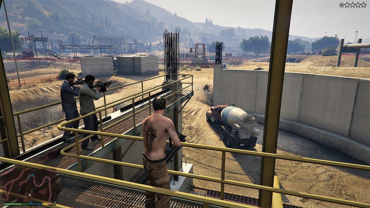 GTA 5 - Franklin, Michael and Trevor Five Star Escape From Redwood Lights Track # 54