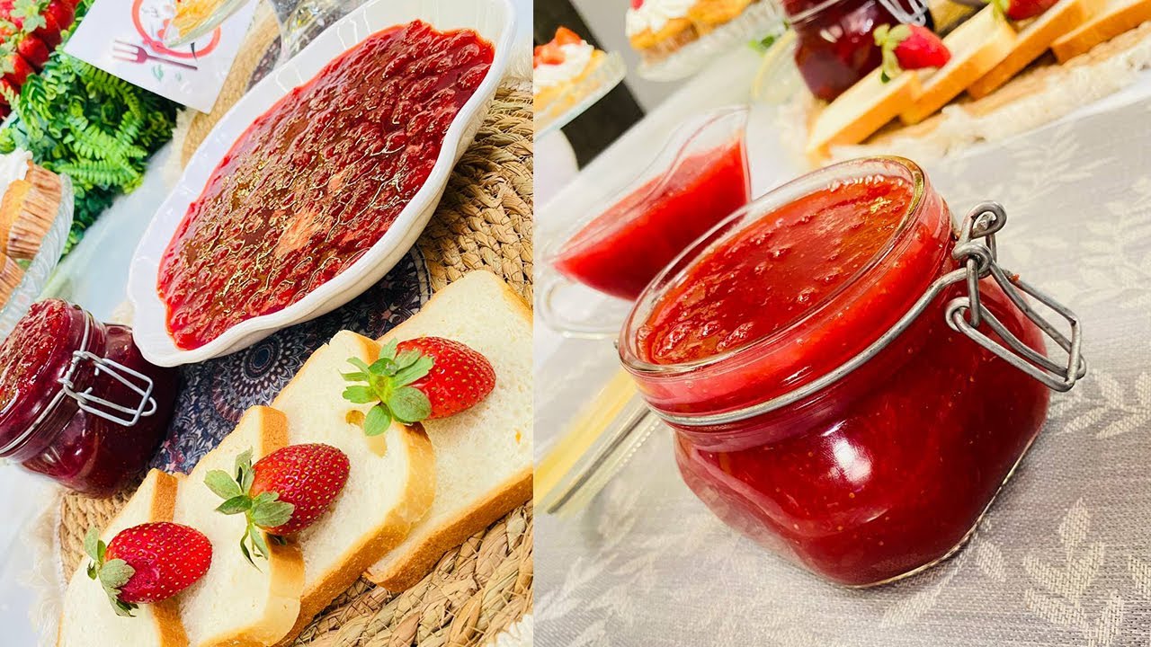 طريقة عمل مربى الفراولة - صوص الفراولة | العزومة مع الشيف فاطمة أبو حاتي