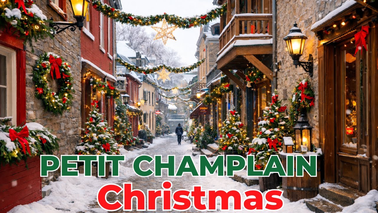 [4K] 🇨🇦🎄Petit Champlain Christmas Walk | Old Quebec in Winter