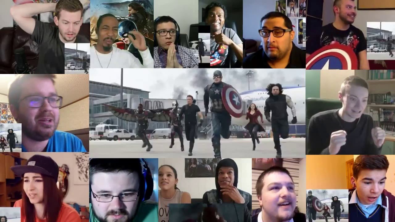 Captain America Civil War - Trailer 2 (Reactors League Compilation!)