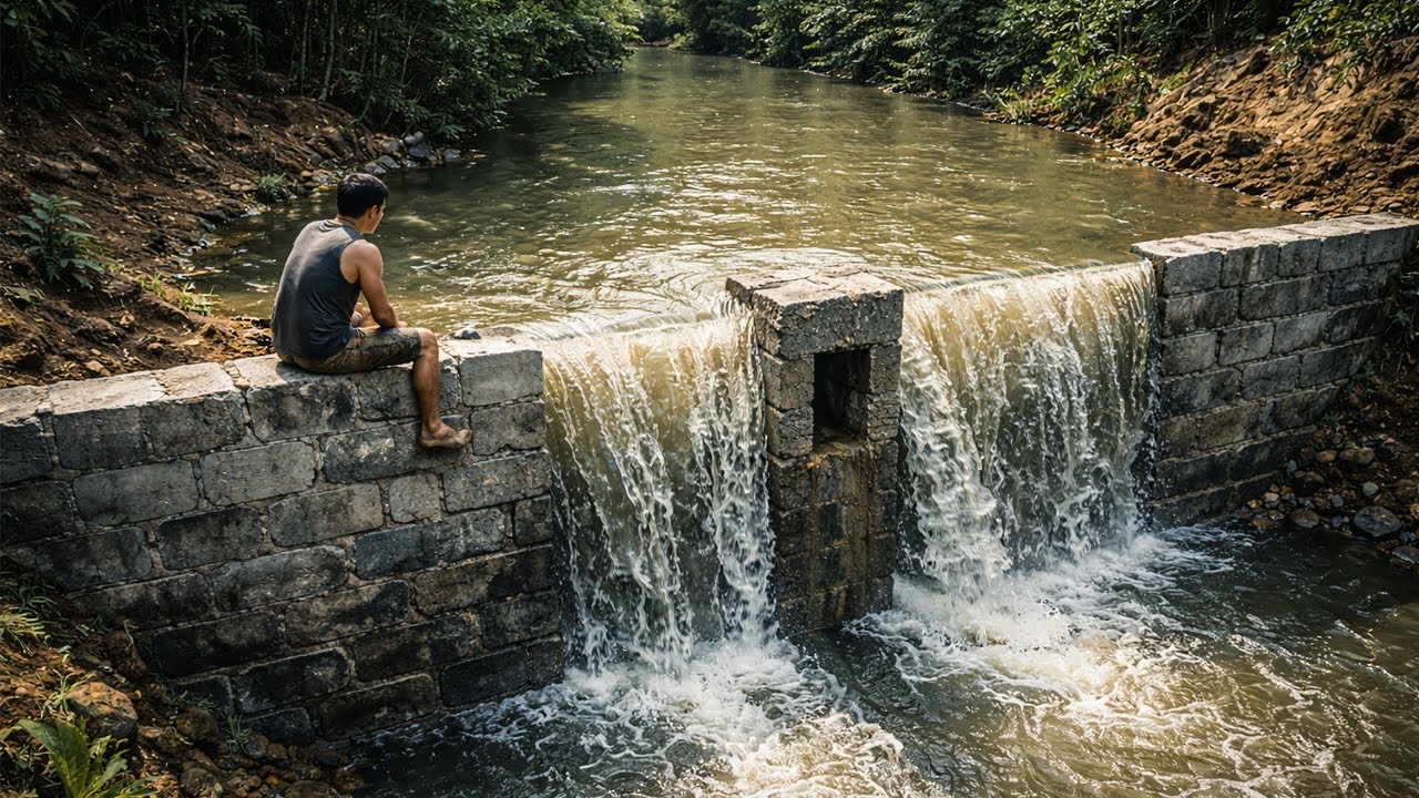 I Built a Primitive Weir by Hand | Simple Materials, Big Transformation by 