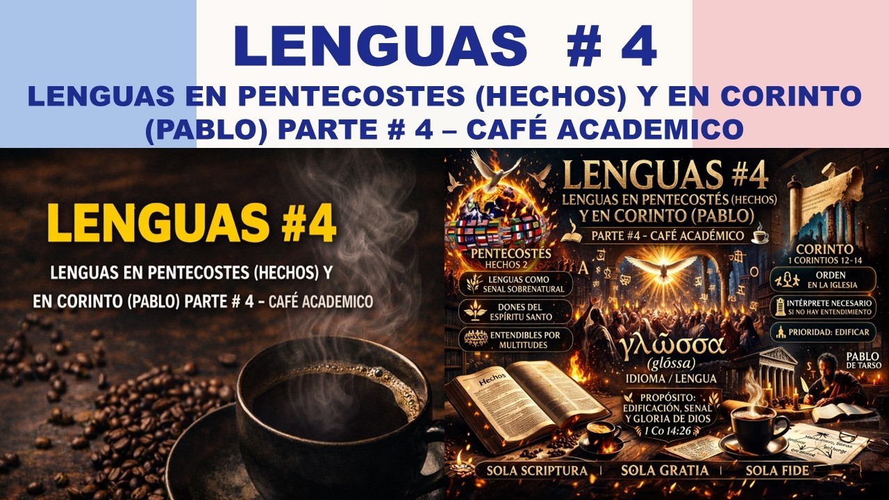 LENGUAS 4 - LENGUAS EN PENTECOSTES (HECHOS) Y LENGUAS EN CORINTO (PABLO)  Parte # 4  CAFE ACADEMICO