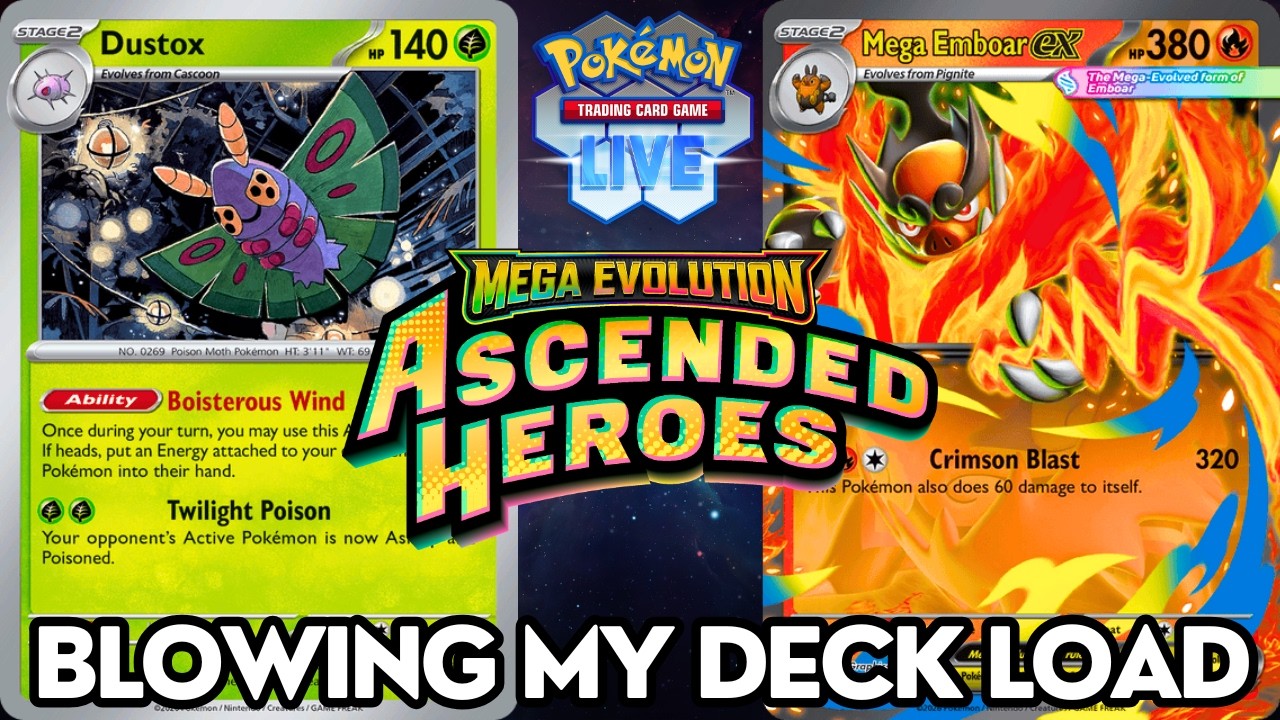 Playing Dustox, Heliolisk, Obstagoon, and Mega Emboar ex decks! [VOD Channel Exclusive]