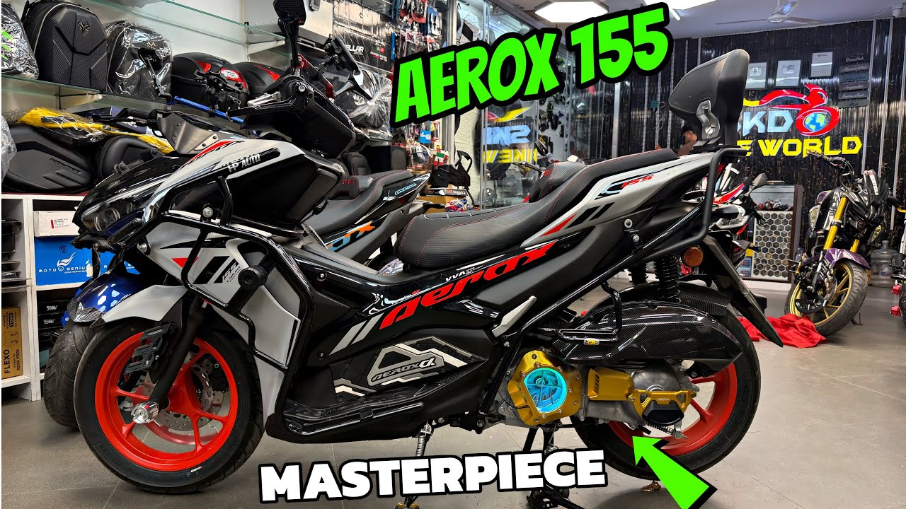 Aerox 155 Fully Loaded Modified | Aerox Modifications | Aerox Rgb clear, cover ￼ | Skd bike world 