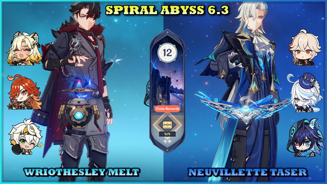 C3 Wriothesley Melt And C1 Neuvillette Taser Spiral Abyss 12 6.3 Floor 12 | Genshin Impact