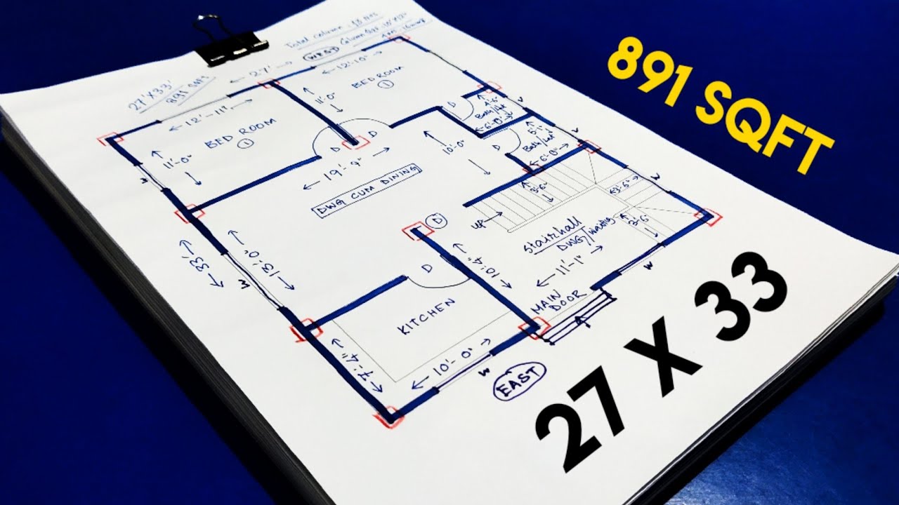 27 x 33 GHAR KA NAKSHA II 27 X 33 HOUSE PLAN II 27 X 33 HOUSE DESIGN