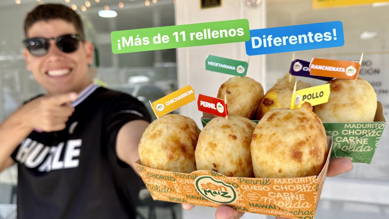 Probando las Nuevas Arepas con queso de puro Maiz Maiz en Barranquilla