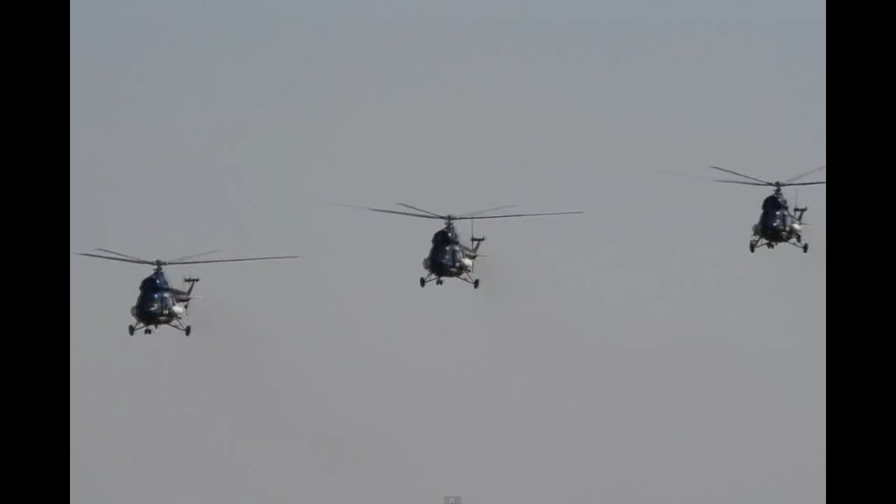 Hungarian Air Police Mil Mi-2 formation flight at Siófok-Kiliti airfield, Hungary