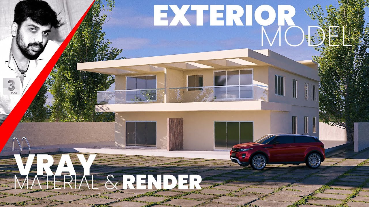 Exterior Model and Vray Rendering in 3ds max Tutorial Tamil