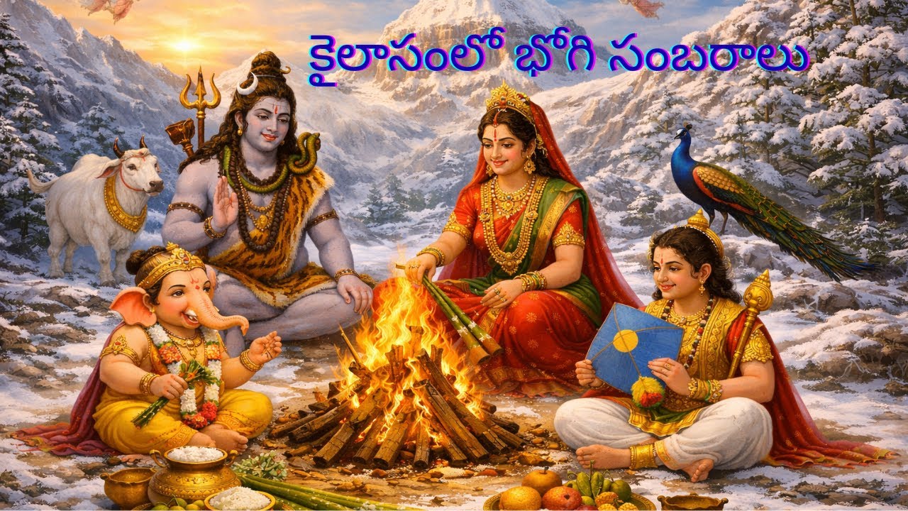 శివయ్య కుటుంబంతో భోగి పండుగ | Bal Ganesha & Kartikeya భోగి పళ్లు Celebrations