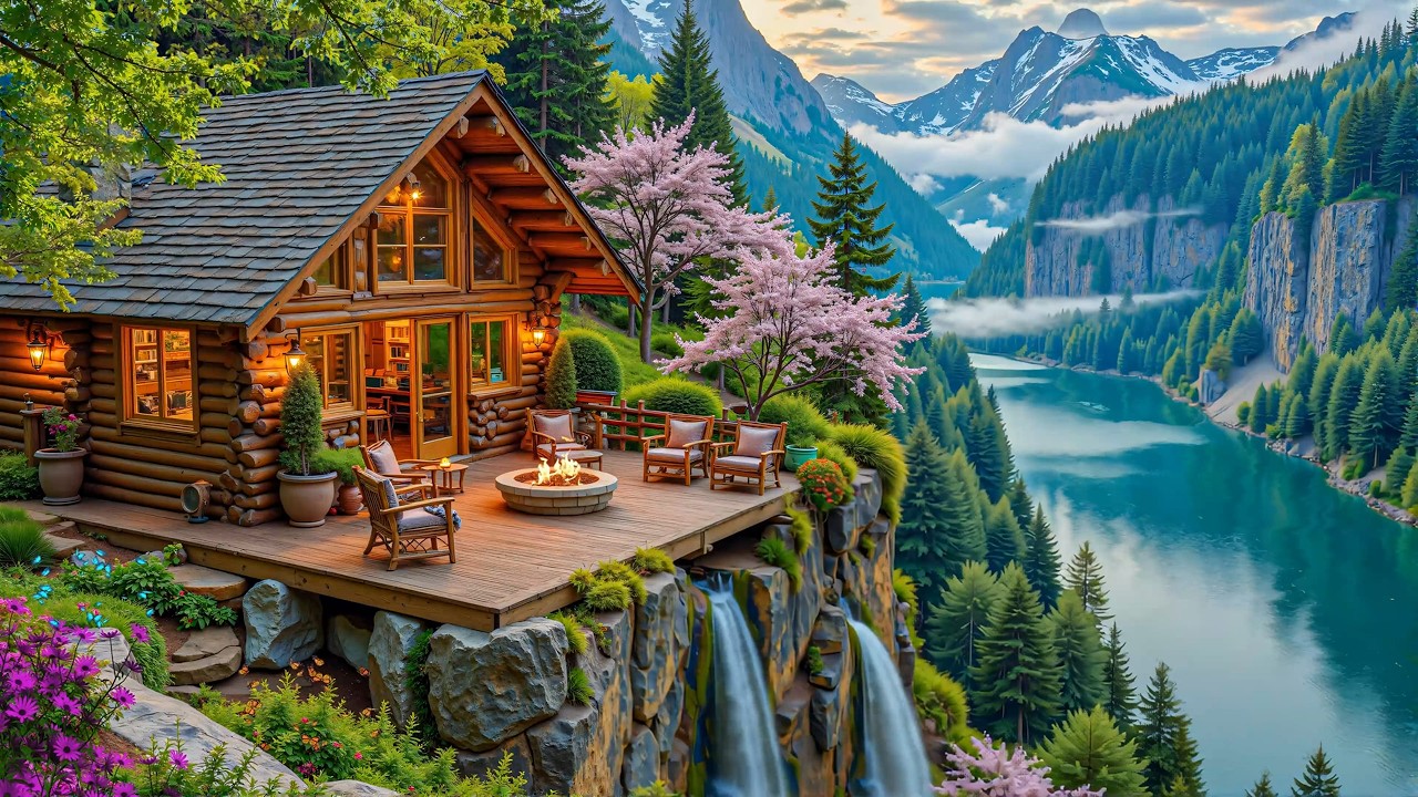 Tranquil Spring Lakeside Morning 🌿🌸Birds, River & Soft Piano for Focus & Peace