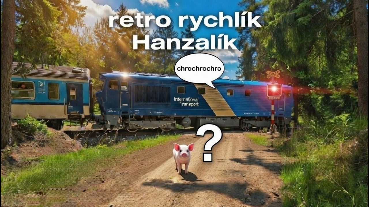 železniční přejezd Vrábče - lesní #4, P1579, Retro rychlík, Hanzalík
