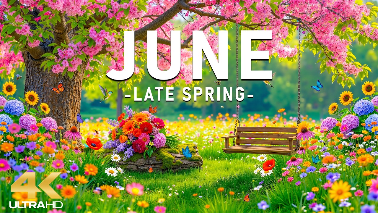 June Morning 4K &ndash; Blooming Garden Serenity 🌸 Soft Petals, Gentle Light & Peaceful Nature