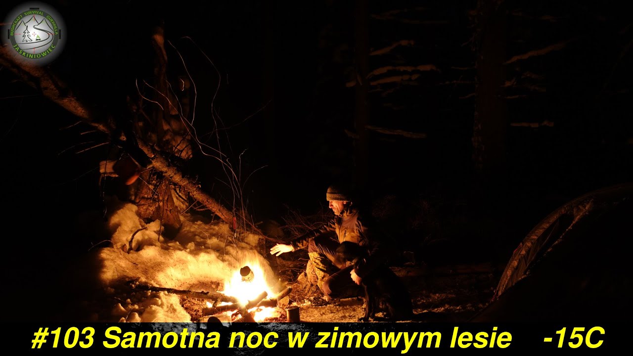 Samotna noc w zimowym lesie. Śnieg po kolana, -15C. Mora Pathfinder.