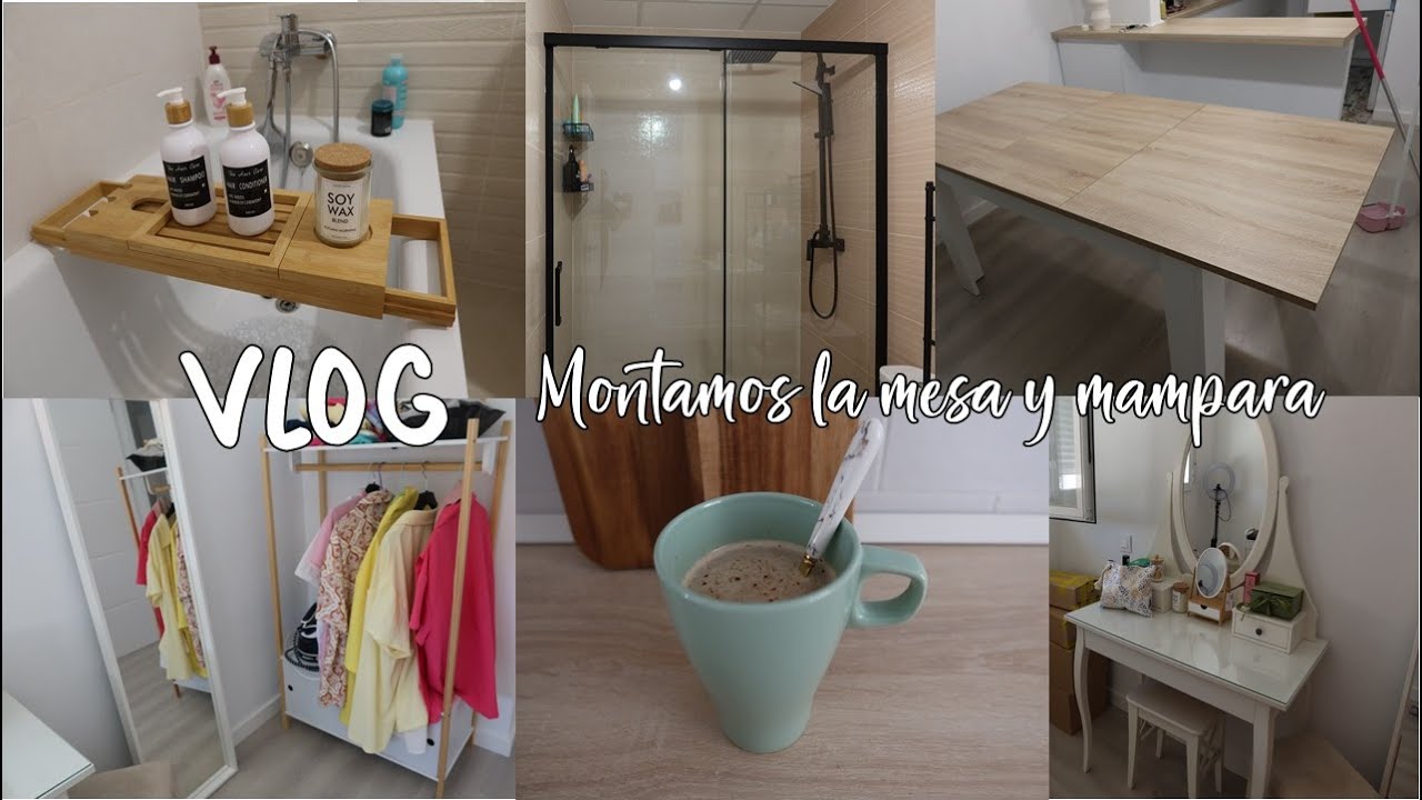 VLOG|| 🏠 SEGUIMOS CON LA MUDANZA📦| Montamos la mesa del salón, nos instalan la mampara🚿🛋️