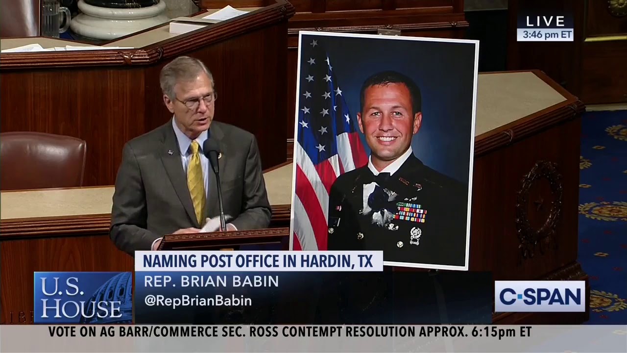 Babin&rsquo;s Bill to Rename Post Office After Fallen Hero Passes House