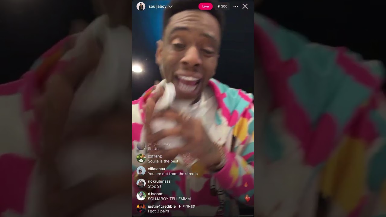 Souljaboy Crashing Out On Live