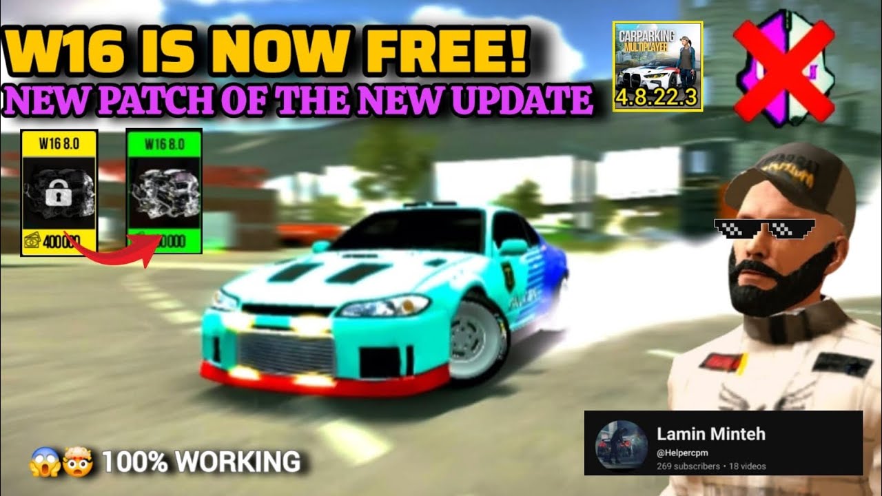 TUTORIAL HOW TO GET W16 ENGINE FOR FREE IN CAR PARKING MULTIPLAYER