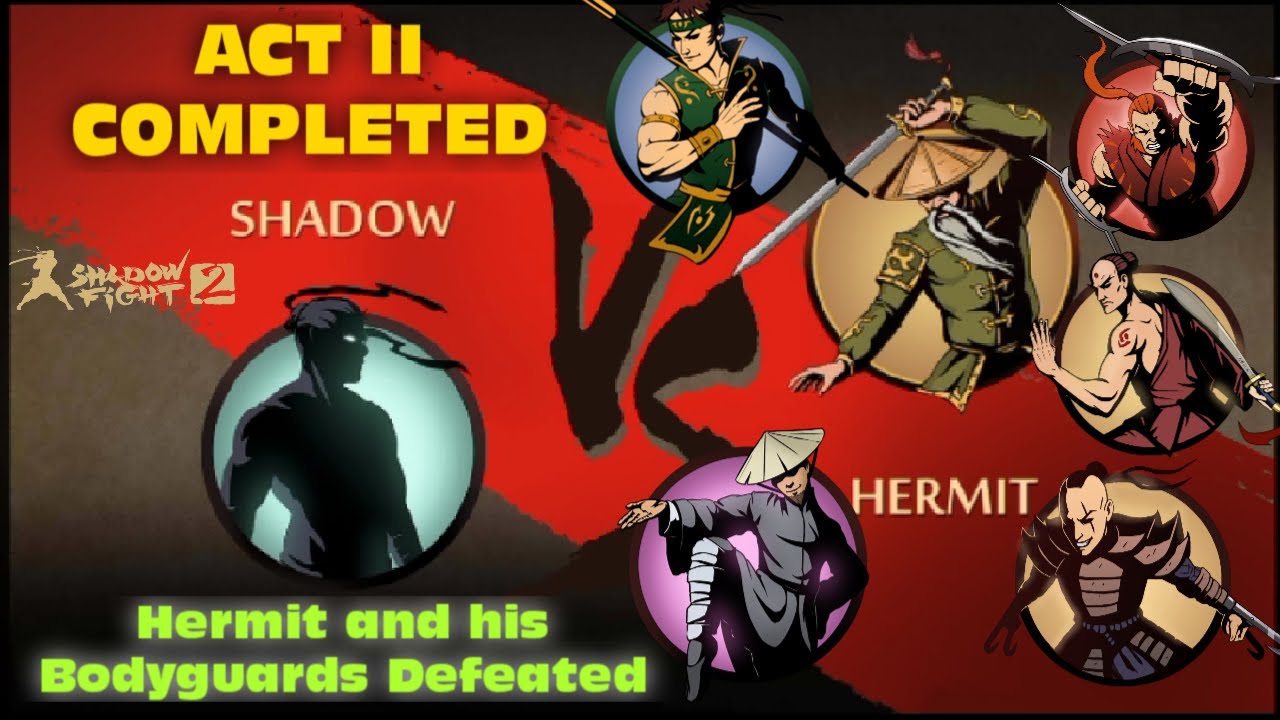 Shadow Fight 2 || ACT II COMPLETED || Hermit and his Bodyguards Defeated - Gaming with Technical RKS