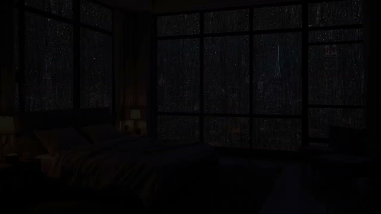 SLEEP IN 5 MINUTES (No Ads)💤Rainy Night in New York City | Dark Window Rain Sounds for Deep Sleep