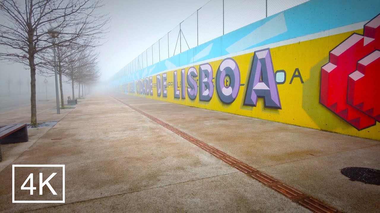 4K Foggy Morning Walk in Lisbon - Alta de Lisboa - February 2021 - ASMR, 60fps
