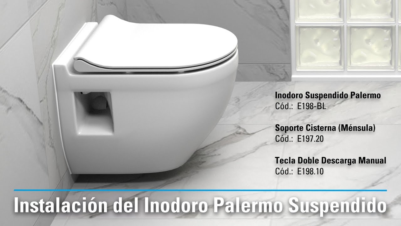 Instalación inodoro suspendido Palermo FV   (ménsula, botón , inodoro)