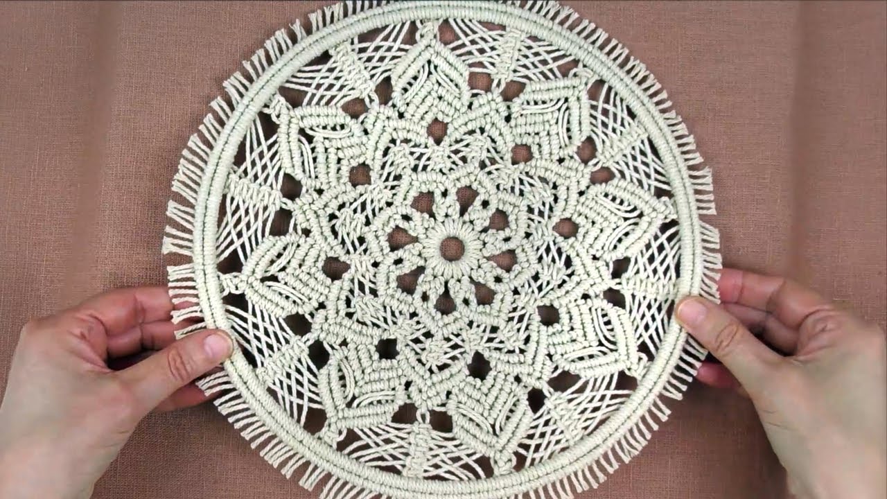 Macrame Flower in Circle DIY Boho Home Decor Dream Catcher