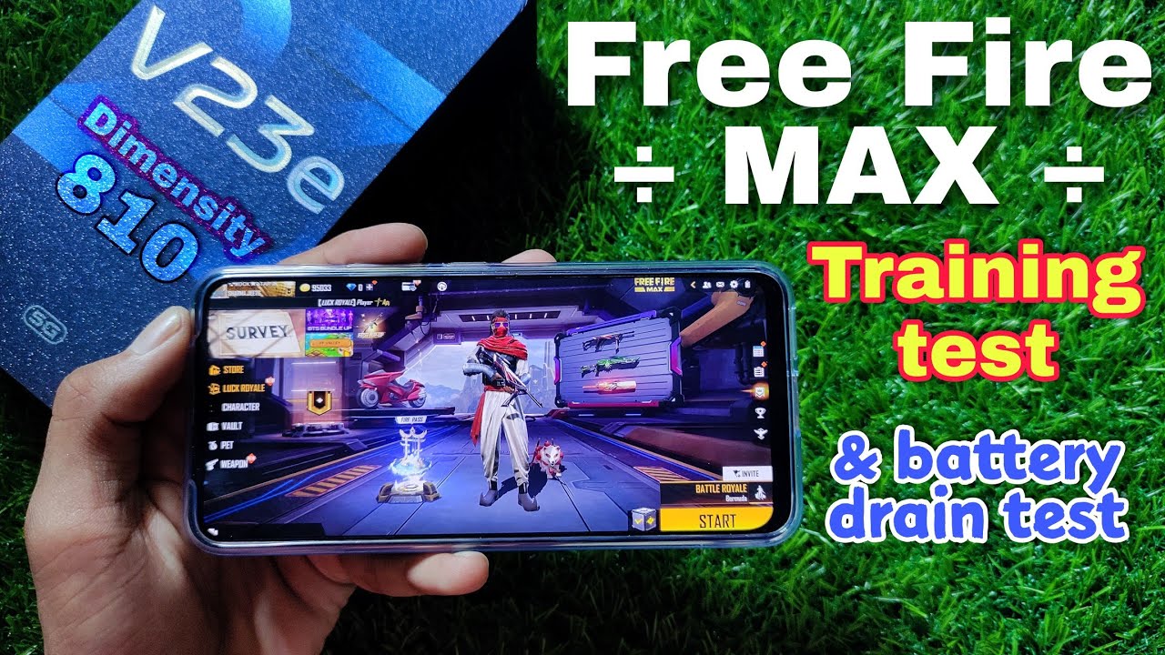 Vivo V23e Free Fire Max 🎮 training mode only Headshot 🔥 battery drain test....
