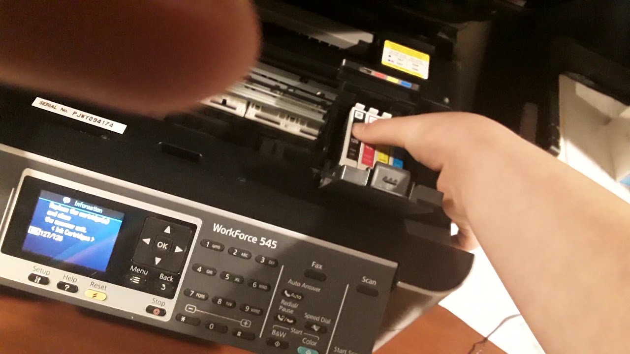 how to change any ink on the workforce 545 Epson