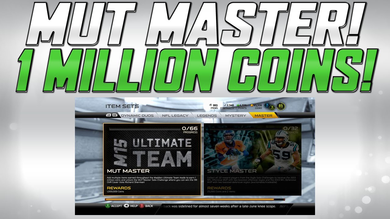 MUT 15 - MUT Master Set! | How To Make 1 Million Coins In Madden 15 Ultimate Team!