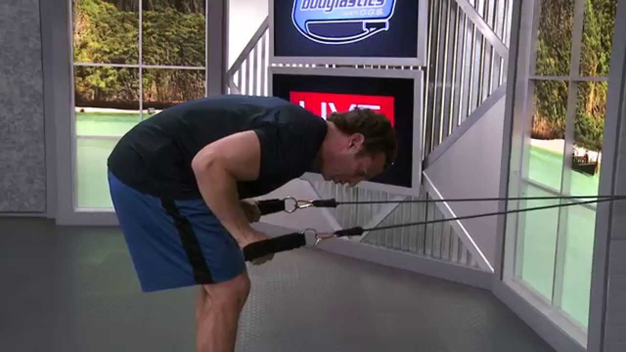 Two Arm Triceps Kickback with Resistance Bands