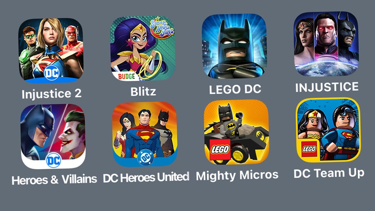 Injustice 2,DC Super Hero Girls Blitz,LEGO Batman DC Super Heroes,Heroes & Villains,DC Heroes United