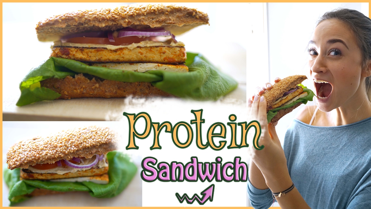 Gesundes Pausenbrot - Mittagessen zum mitnehmen - veganes Sandwich mit viel Protein