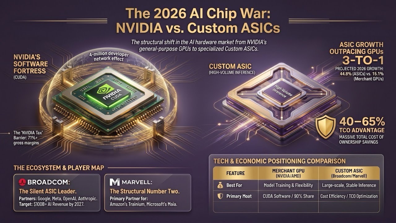 AI Chip War: Custom ASICs Growing 3x Faster Than NVIDIA, and the Silent Winner Is Broadcom
