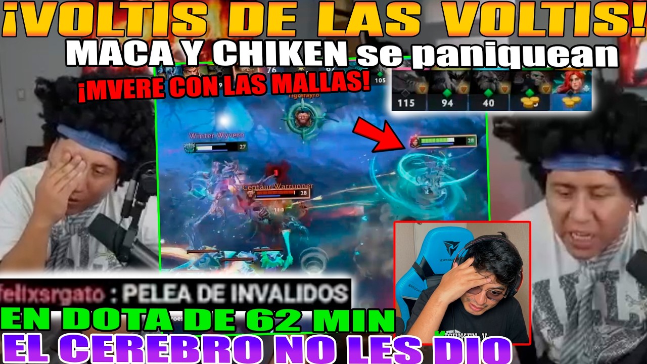 VOLTIS DE LAS VOLTIS! MACARIUS Y CHIKEN SE PANIQUEAN EN DOTA DE 62 MIN. EL CEREBRO NO LES DIO DOTA 2