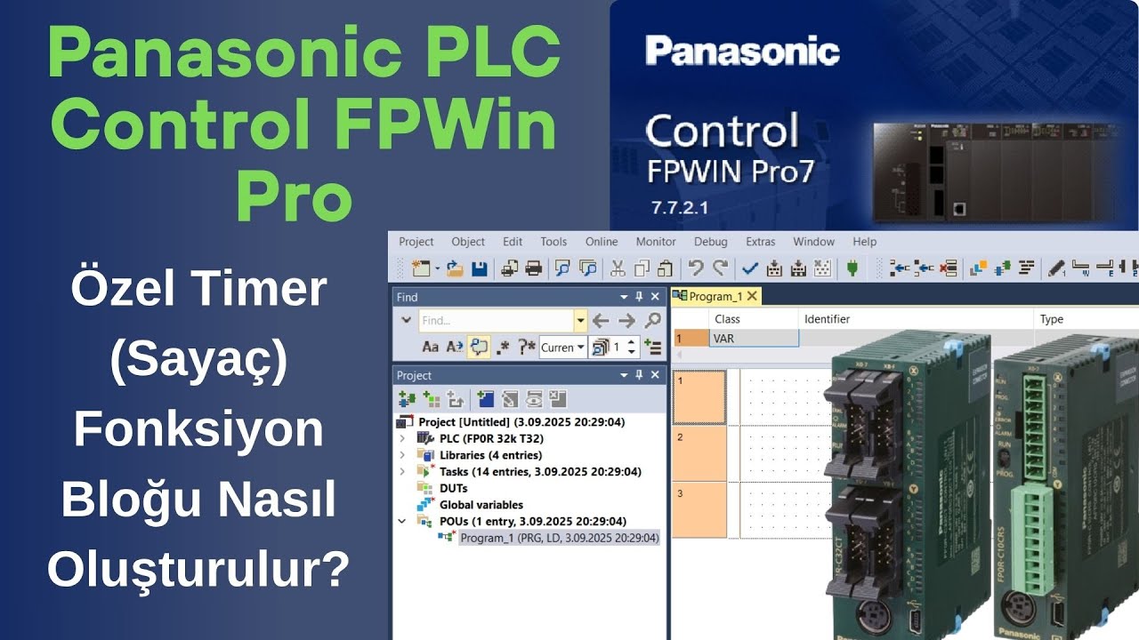 Panasonic PLC Programlama FPWin Pro7 |  Özel Timer (Sayaç) Fonksiyon Bloğu Nasıl Oluşturulur?