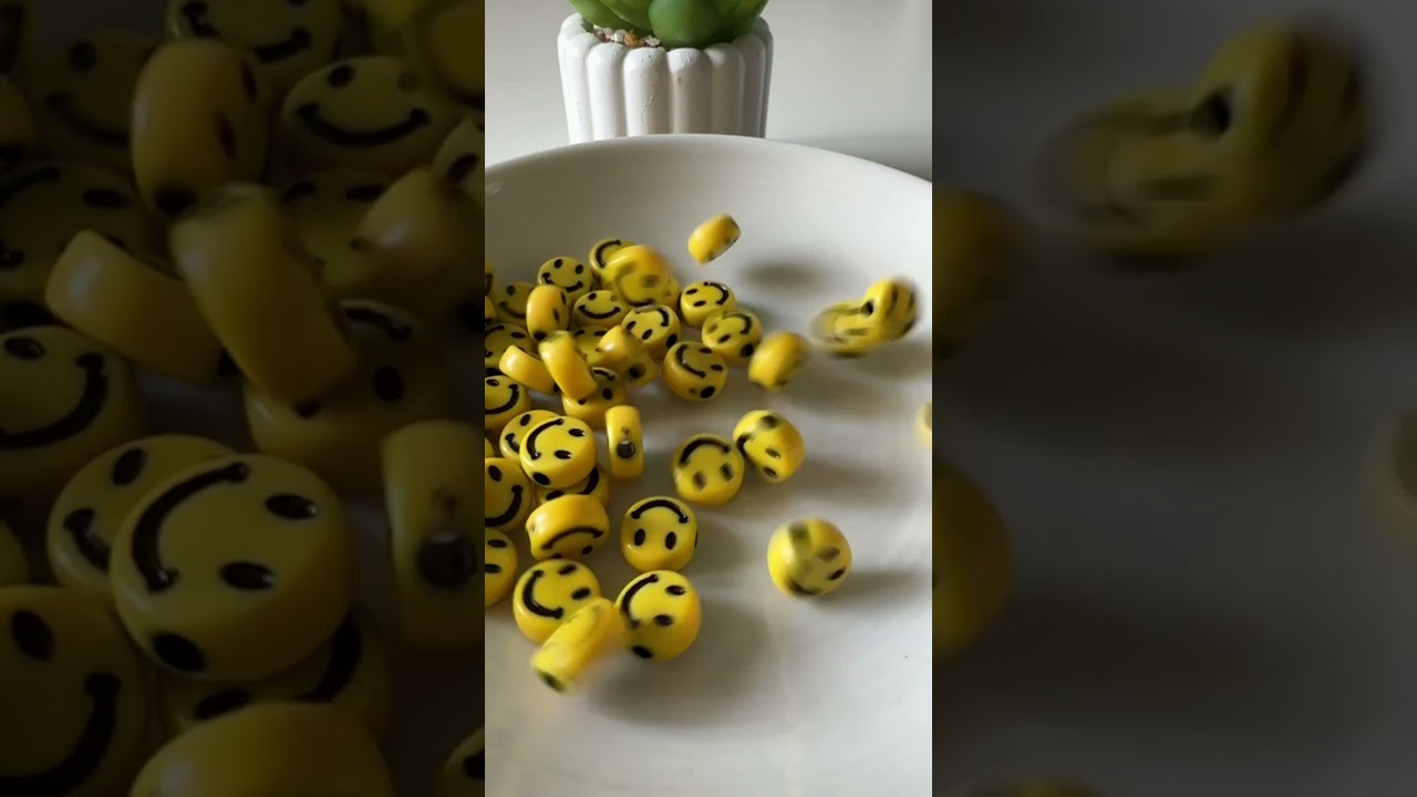 Cute Yellow Smile face Charm Beads assorted colors for Diy beading Jewelry crafts.