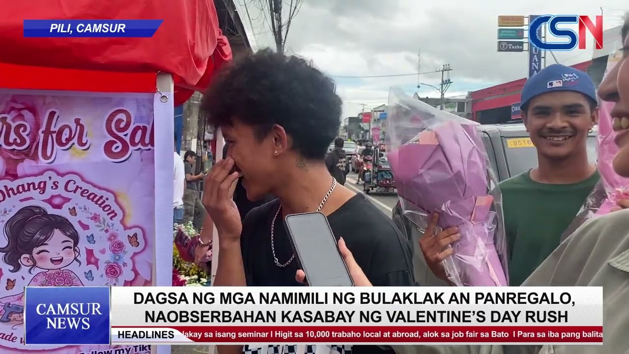 Dagsa ng mga namimili ng bulaklak panregalo, naobserbahan kasabay ng Valentine's Day rush