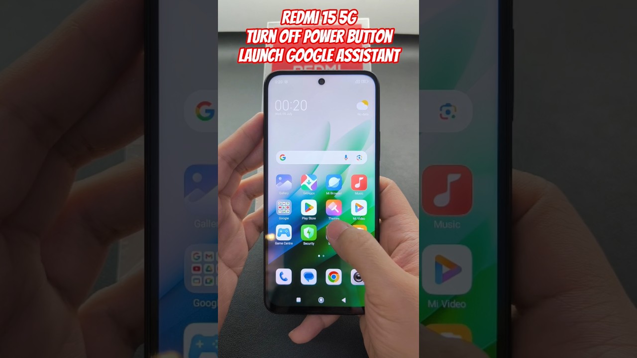 REDMI 15 5G Turn off Power Button Launch Google Assistant
