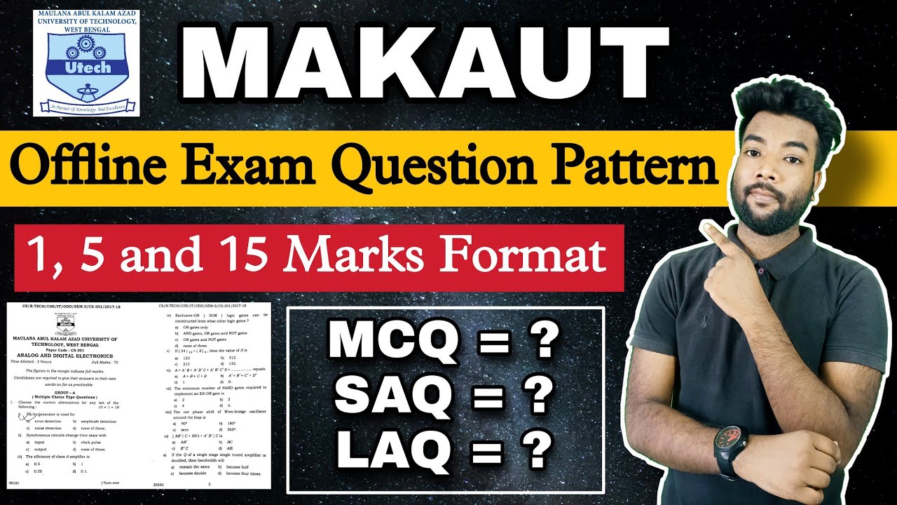 MAKAUT Offline Exam Question Pattern | 1, 5 and 15 Marks Format | Odd Semester MCQ/SAQ/LAQ Questions